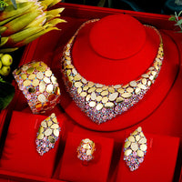 GODKI Famous Brand Bling Sequins Luxury Africa Dubai Jewelry Sets For Women Wedding Party Zircon Wedding Bridal Jewelry Set Gift