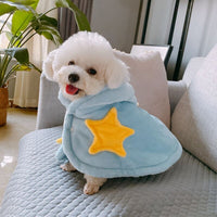 Winter Dog Soft Warm Pet Cat Dog Blanket Yorkshire Night Robe Flannel Thickened Hooded Pet Cloak Dog Pajamas Coat Nightwear