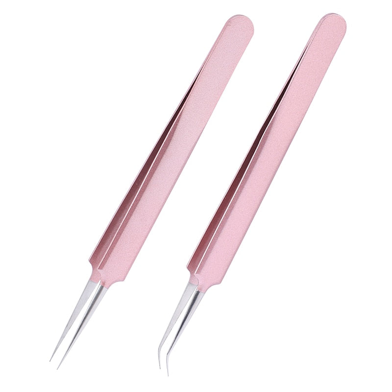 Professional Eyelashes Tweezers For Lashes Extension Nipper Stainless Steel High Precision Eyelash Extension Eyebrow Tweezers