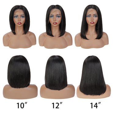 Straight Short Bob Wig Lace Front Human Hair Wigs HD Transparent 13x4 Lace Frontal Human Hair Wigs For Women Brazilian Wig