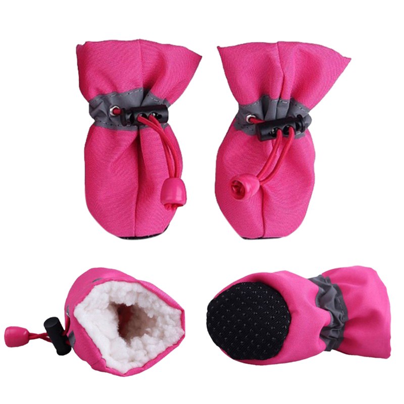 4pcs Antiskid Pet Dog Shoes Pet Protection Soft-soled Puppy Chihuahua Cat Shoes Winter Prewalkers Soft Supplies Pet Paw Care