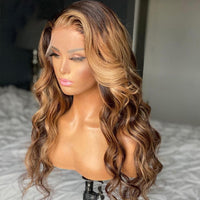 Ombre Highlight Wig Human Hair 13x4 Lace Frontal Wig Body Wave Lace Front Wig Brazilian Remy Human Hair Wigs for Women