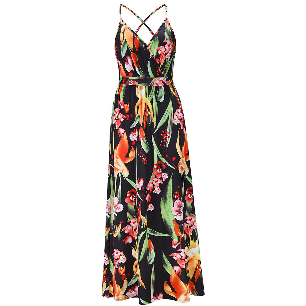 2022 Sexy Spring Summer Printed Women's Dress Ethnic Sleeveless – Mega Mart Center
