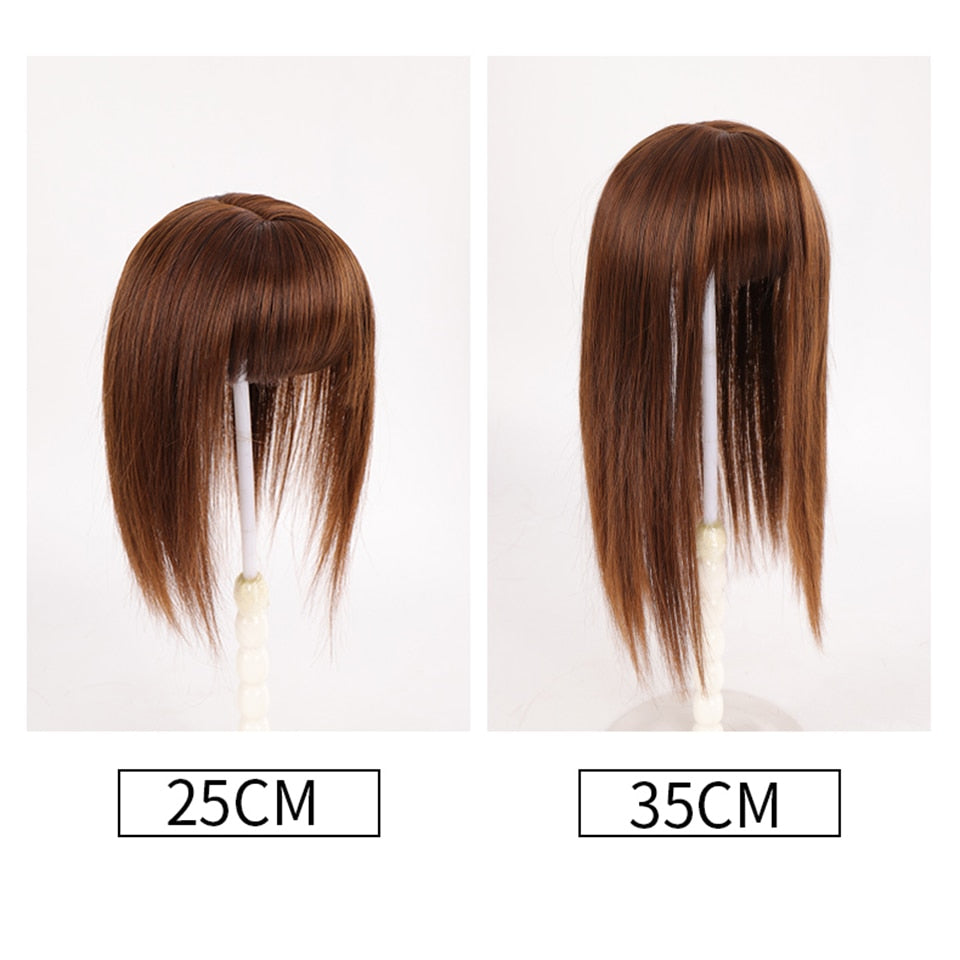 SHANGKE Synthetic Hair Pieces Brown Topper Wig 13x10cm Women Clip In Hair Extensions Base With 3 Clip In Hair Toupee SHANGKE