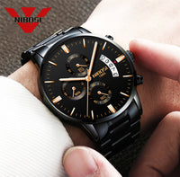 NIBOSI Men Watches Luxury Famous Top Brand Men&#39;s Fashion Casual Dress Watch Military Quartz Wristwatches Relogio Masculino Saat