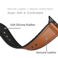 Silicone+Leather Strap for apple watch band 44mm 40mm iwatch Band 38mm 42mm watchband bracelet Apple watch series 6 5 4 3 SE 2 1