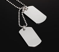 VNOX Stainless Steel Double Dog Tag Necklace Pendant ID Men Jewelry 24" Chain