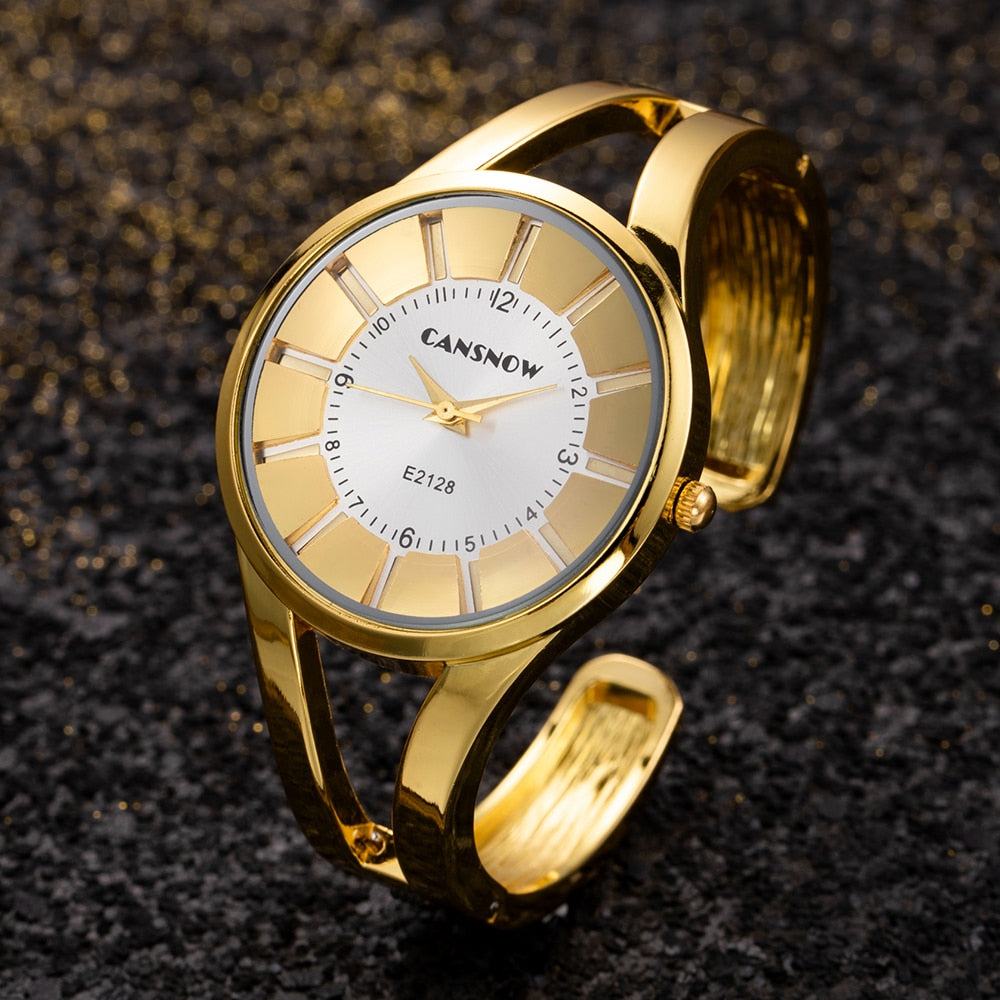 Women Watches Luxury Gold Bangle Watch Silver Dial Creative Top Brand Dress Quartz Watch Casual Female Clock Hot Zegarek Damski