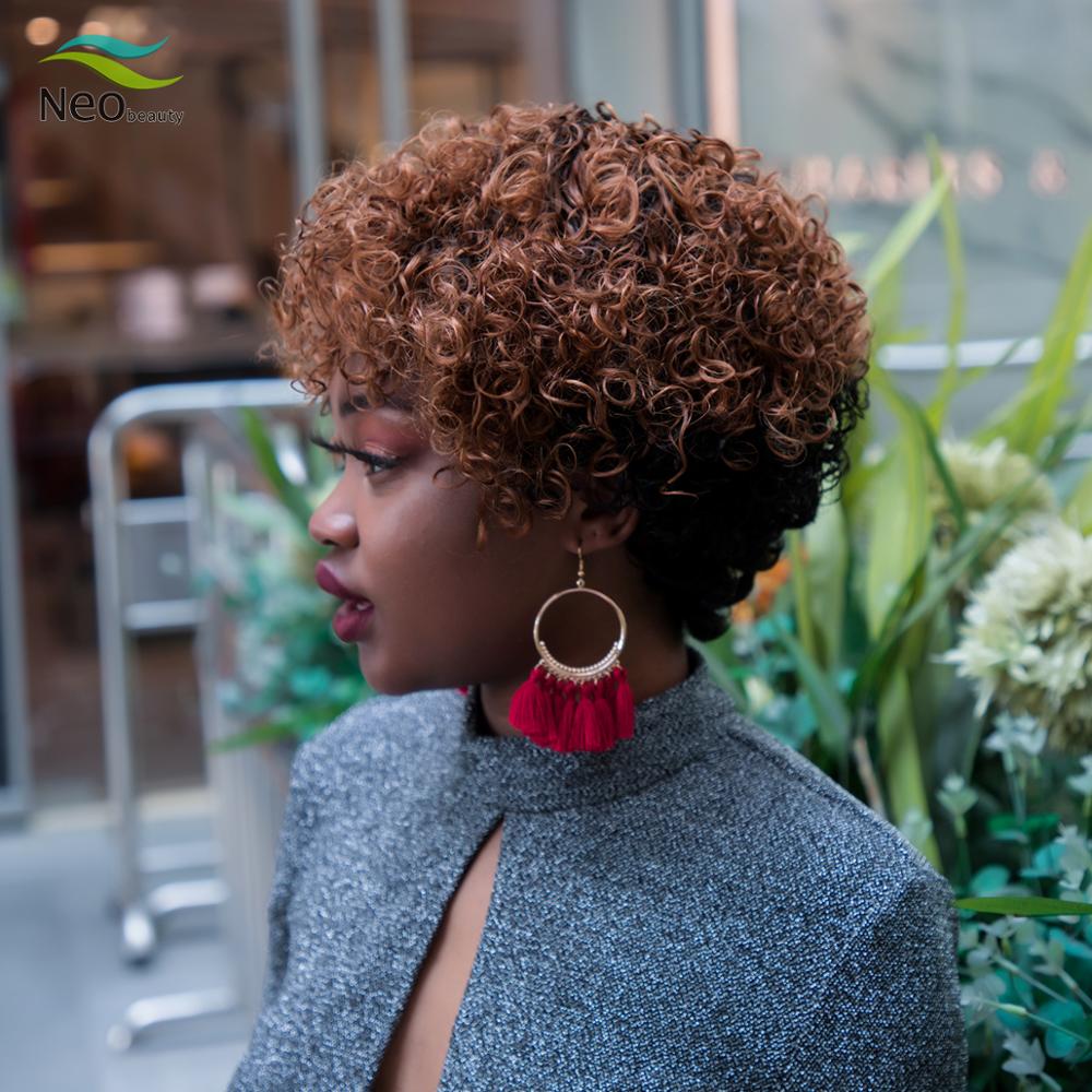 Pixie Cut Jerry Curly Human Hair Wig Full Machine Wigs Human Hair Wigs For Black Women Invisible Curly Short Bob Wig