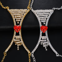 Stonefans Sexy Rhinestone Chest Chain Bikini Harness for Women Festival Accessories Rave Bra Chain Necklace Body Jewelry Gifts