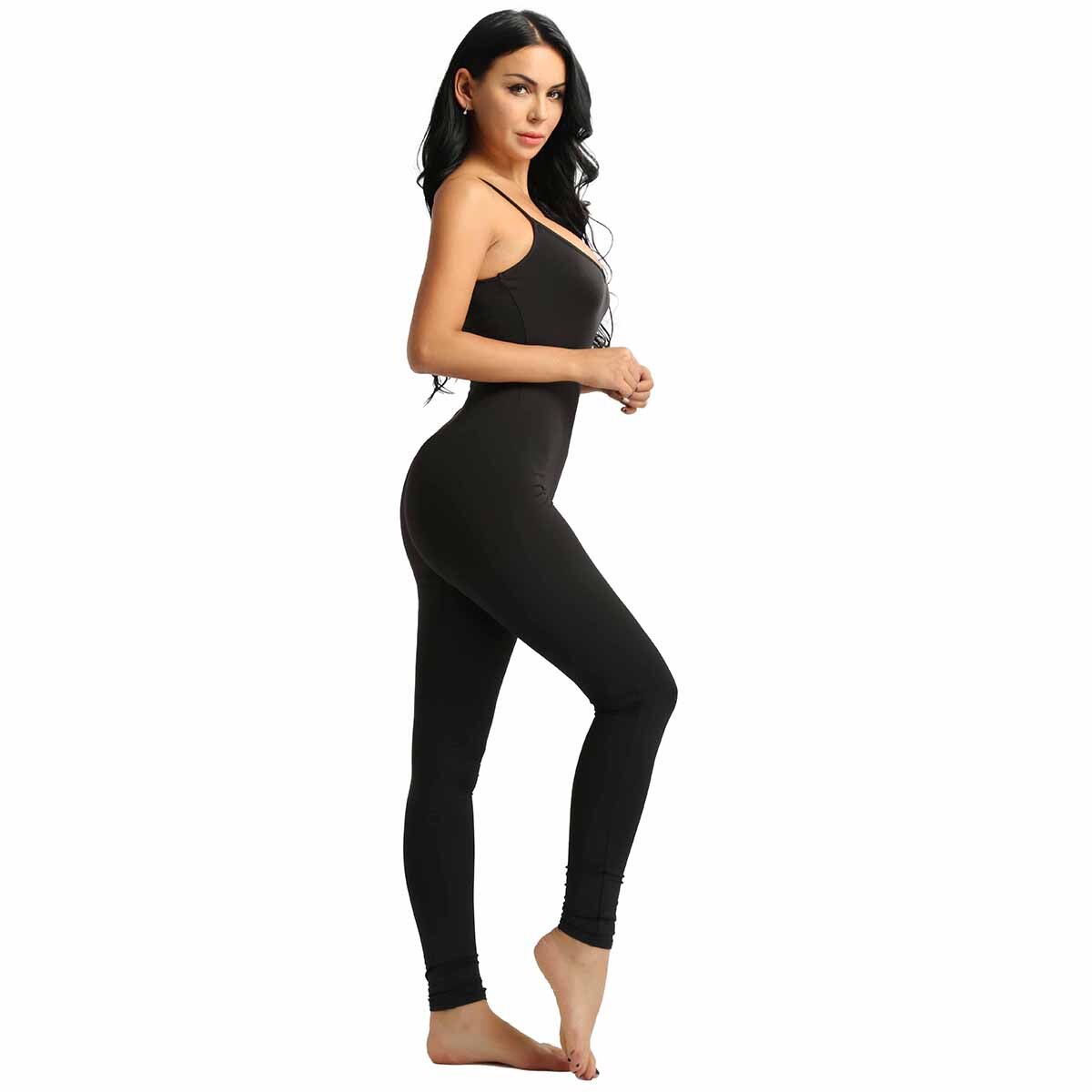 Sexy Women Sleeveless Spaghetti Straps Stretchy Ballet Leotard Yoga Unitard Gymnastics Jumpsuit