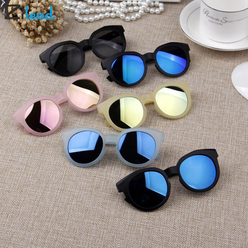 Zilead Kids Sunglasses Colorful Reflective Mirror Hot Boys Girls Kids Child Classic Retro Cute Sun Glasses Round Eyewear UV400