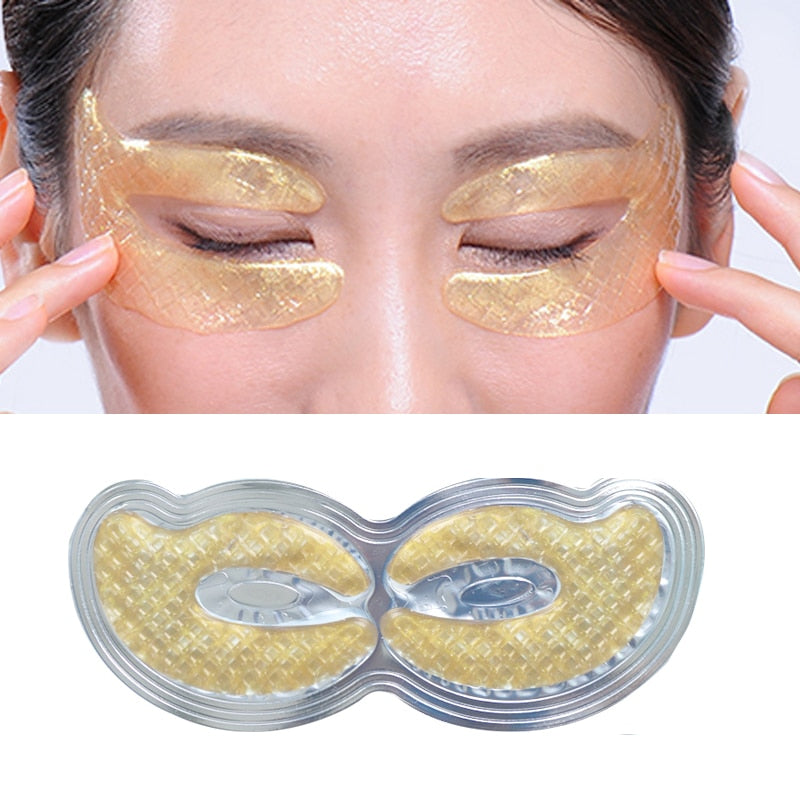 2pair Gold Crystal Collagen Eye Mask Eye Patches Masks Dark Circles Pathces Around Eyes Masks Moisturizing Face Care Mask