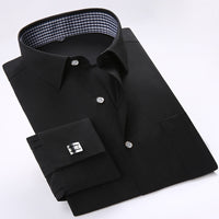 Men French Cufflinks Shirts New Men&#39;s Shirts Long Sleeve Tuxedo