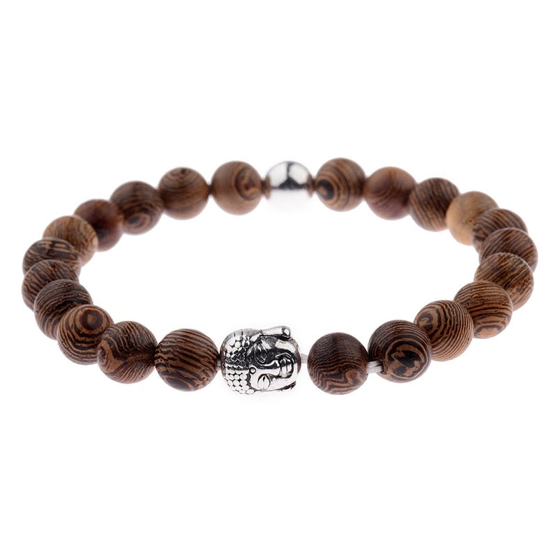 Hot Men Natural Wood Beads Cross Bracelets Onyx Meditation Prayer Bead Bracelet Women Wooden Yoga Jewelry Homme