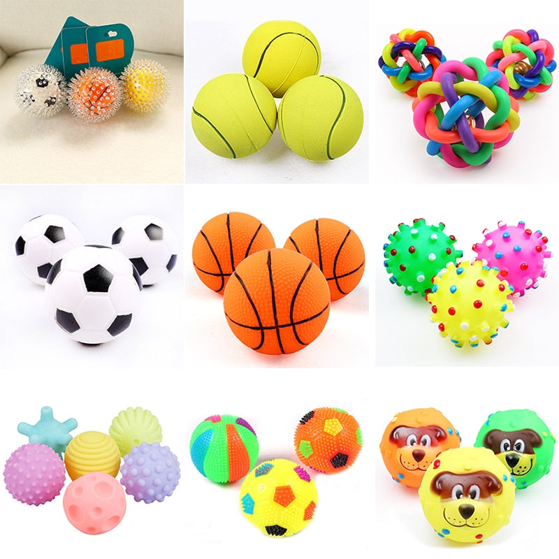 1pcs Diameter 6cm Squeaky Pet Dog Ball Toys for Small Dogs Rubber Chew Puppy Toy