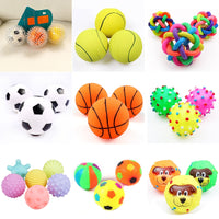 1pcs Diameter 6cm Squeaky Pet Dog Ball Toys for Small Dogs Rubber Chew Puppy Toy