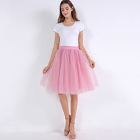 Sexy 5 Layers 60cm Princess Midi Tulle Skirt Pleated Dance Tutu Skirts