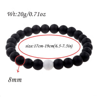 2PCS/Set Distance Bracelet For Women Men Blue&amp;Black Stone Yoga Energy Beaded Couple Bracelets