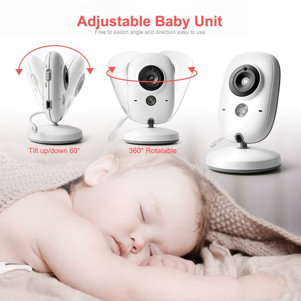 Babyphone sans fil VB603 avec moniteur vidéo LCD, dispositif de surveillance de bébé avec caméra de sécurité et vision nocturne, 2 voies audio et pour parler, 3,2 pouces, 2,4 G, pour babysitter