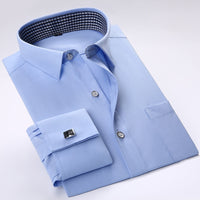 Men French Cufflinks Shirts New Men&#39;s Shirts Long Sleeve Tuxedo