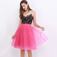 Sexy 5 Layers 60cm Princess Midi Tulle Skirt Pleated Dance Tutu Skirts