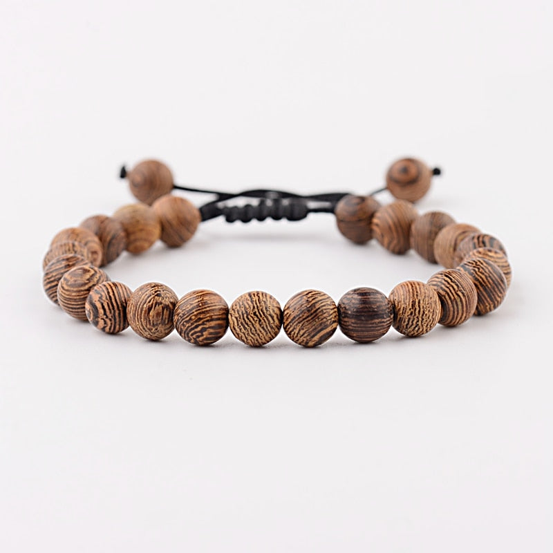 Hot Men Natural Wood Beads Cross Bracelets Onyx Meditation Prayer Bead Bracelet Women Wooden Yoga Jewelry Homme