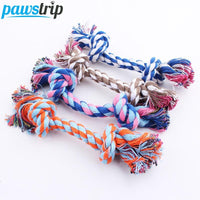 1pc Pet Dog Toy Rope Double Knot Cotton Braided Dog Rope