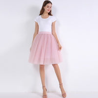 Sexy 5 Layers 60cm Princess Midi Tulle Skirt Pleated Dance Tutu Skirts