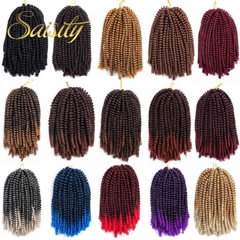 Saisity Ombre Synthetic Hair Extension Crochet Spring Twist Crochet Braiding Hair Jamaica Bounce Twist