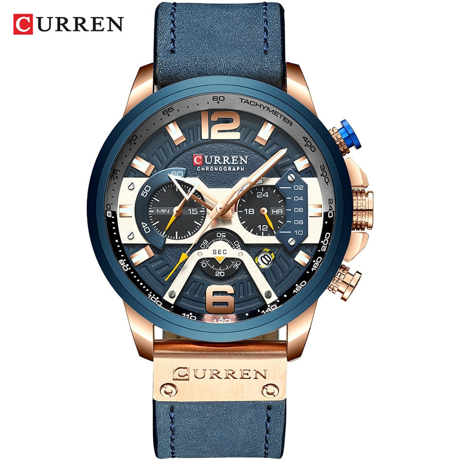 CURREN Blue Watches Top Brand Luxury Men Sport Watch Quartz Clock Man Casual Military Waterproof Wrist Watch Relogio Masculino