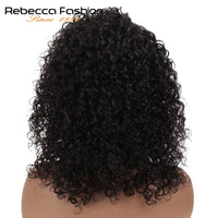 Rebecca Lace Front Short Bob Wigs Afro Kinky Curly Human Hair Wigs Pre Plucked Bleached Knots Remy Brazilian Human Lace Wig Y1B#