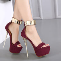 Sexy Ankle Strap Heels Platform Sandals Party Shoes For Women Wedding Pumps 16cm High Heels