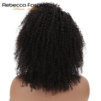 Rebecca Lace Front Short Bob Wigs Afro Kinky Curly Human Hair Wigs Pre Plucked Bleached Knots Remy Brazilian Human Lace Wig Y1B#