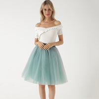 Sexy 5 Layers 60cm Princess Midi Tulle Skirt Pleated Dance Tutu Skirts