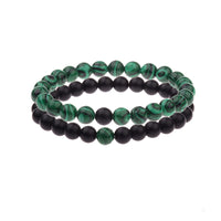 2PCS/Set Distance Bracelet For Women Men Blue&amp;Black Stone Yoga Energy Beaded Couple Bracelets