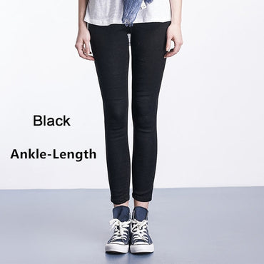 Women Jeans Casual High Waist Summer Autumn Pant Slim Stretch Cotton Denim Trousers For Woman Blue Black  100kg