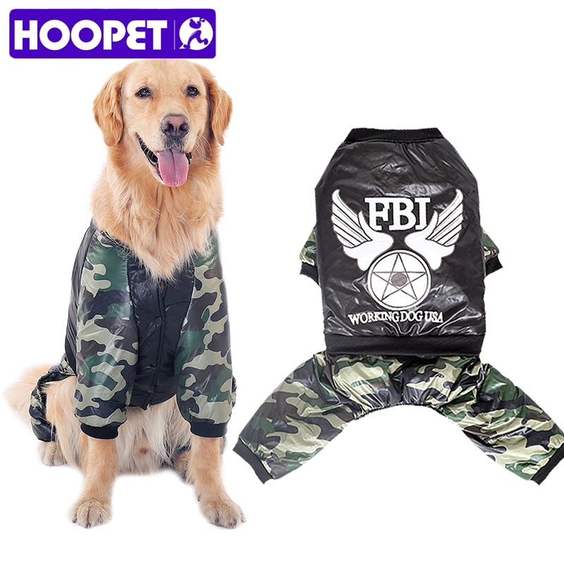 HOOPET New Pet Dogs Clothes Warm Cotton Leisure Style Autumn Winter Jacket Four Legs Large Dog