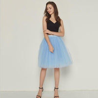 Sexy 5 Layers 60cm Princess Midi Tulle Skirt Pleated Dance Tutu Skirts