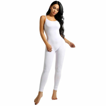 Sexy Women Sleeveless Spaghetti Straps Stretchy Ballet Leotard Yoga Unitard Gymnastics Jumpsuit