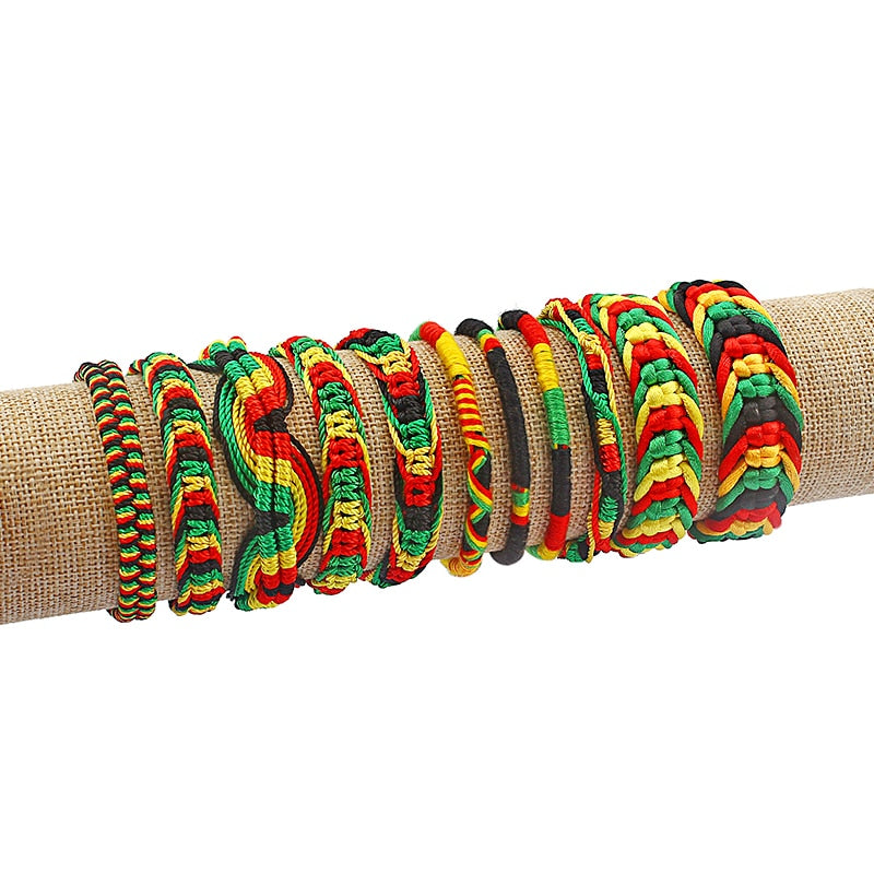 1PC Rasta Friendship Bracelet Wristband Cotton Silk Adjustable Braided Bracelet