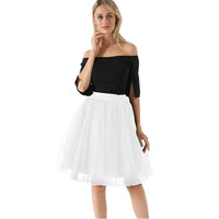 Sexy 5 Layers 60cm Princess Midi Tulle Skirt Pleated Dance Tutu Skirts