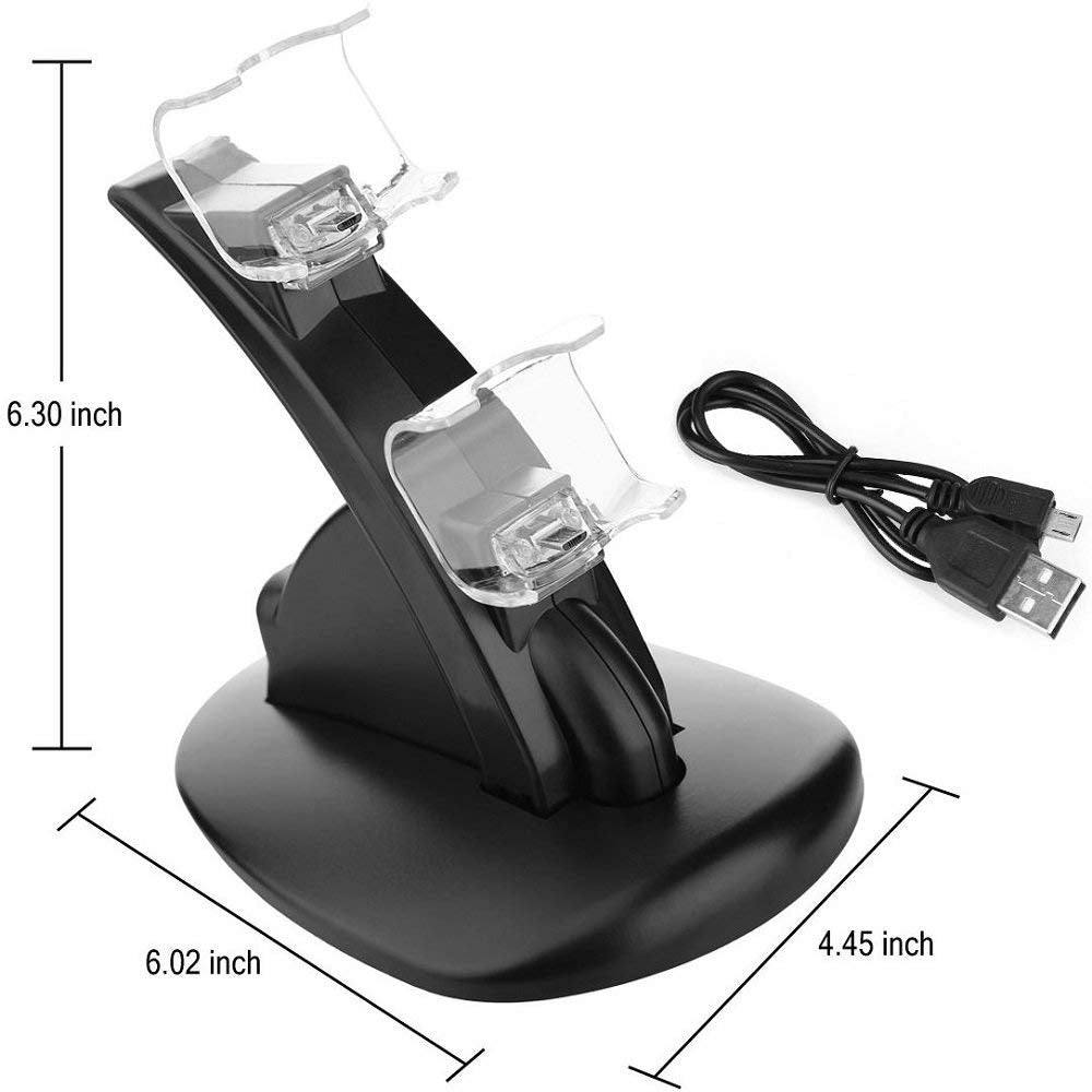 Controller Charger Dock LED Dual USB PS4 Charging Stand Station Cradle for Sony Playstation 4 PS4 / PS4 Pro /PS4 Slim Controller