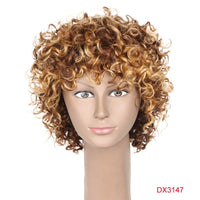 Rebecca Short Loose Curly Wigs For Black Women Brazilian Remy Bouncy Curly Human Hair Wigs Short Wig Blond Red Cosplay Full Wig