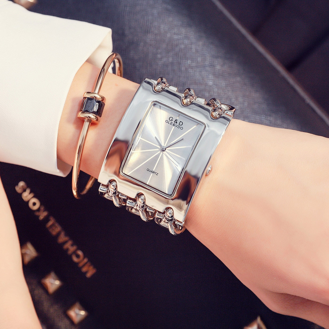 Women Luxury Brand Watch Dress Rhinestone Women Wristwatches Stylish Gold Female Watches