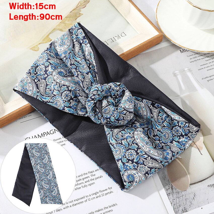 Levao Flower Printing Bandana Wire Headband Knotted Fashion Scarf Hairbands Hair Accessories for Women 2022 New Headwear