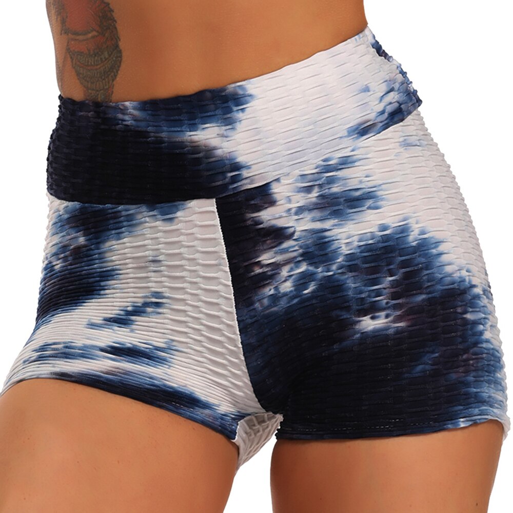 Printed Shorts Women Sexy Push Up Fitness Short Legging High Waist Gym Trunks Running Tights Sportswear