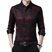 New Original Men Shirts Silk Cotton Spring Autumn Long Sleeve Shirt