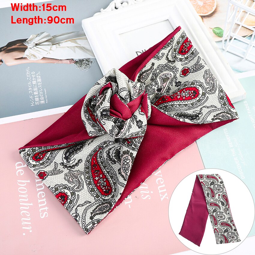 Levao Flower Printing Bandana Wire Headband Knotted Fashion Scarf Hairbands Hair Accessories for Women 2022 New Headwear