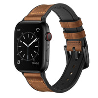 Silicone+Leather Strap for apple watch band 44mm 40mm iwatch Band 38mm 42mm watchband bracelet Apple watch series 6 5 4 3 SE 2 1